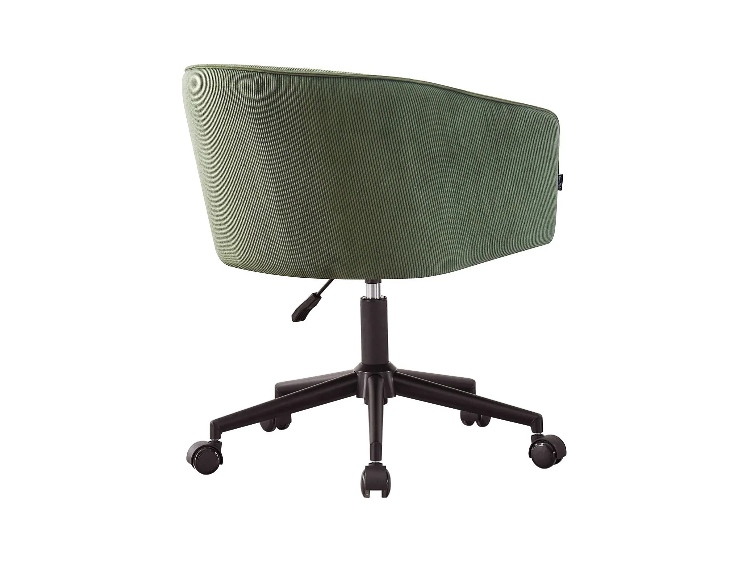 Fauteuil de bureau pivotant et réglable en hauteur en velours côtelé vert kaki - Marlo