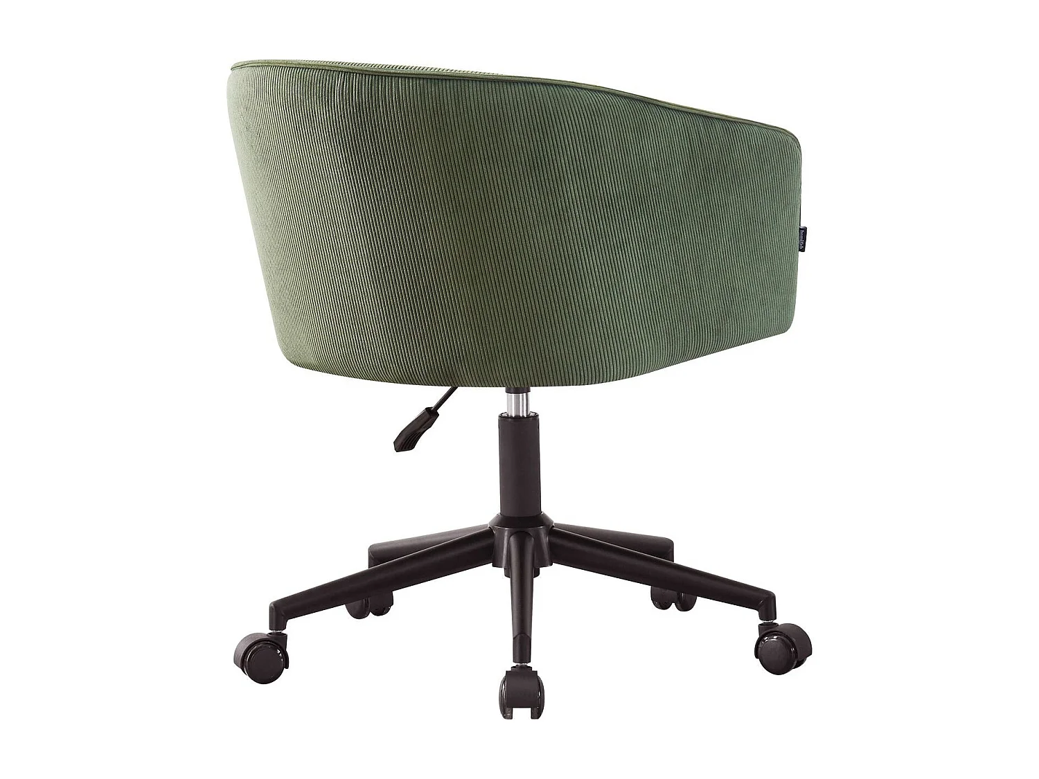 Fauteuil de bureau pivotant et réglable en hauteur en velours côtelé vert kaki - Marlo