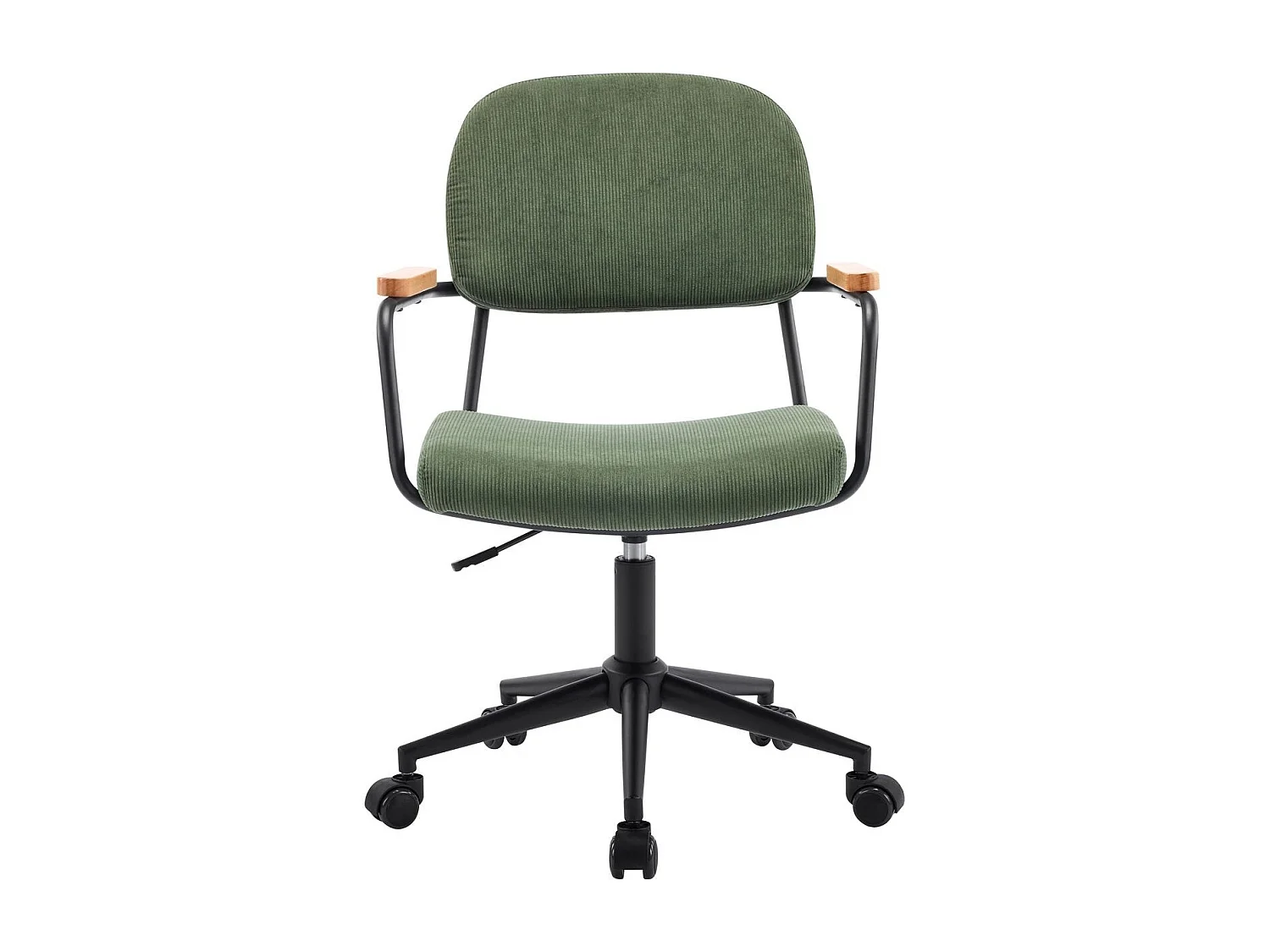 Fauteuil de bureau pivotant et réglable en hauteur en velours côtelé vert kaki - Gianni