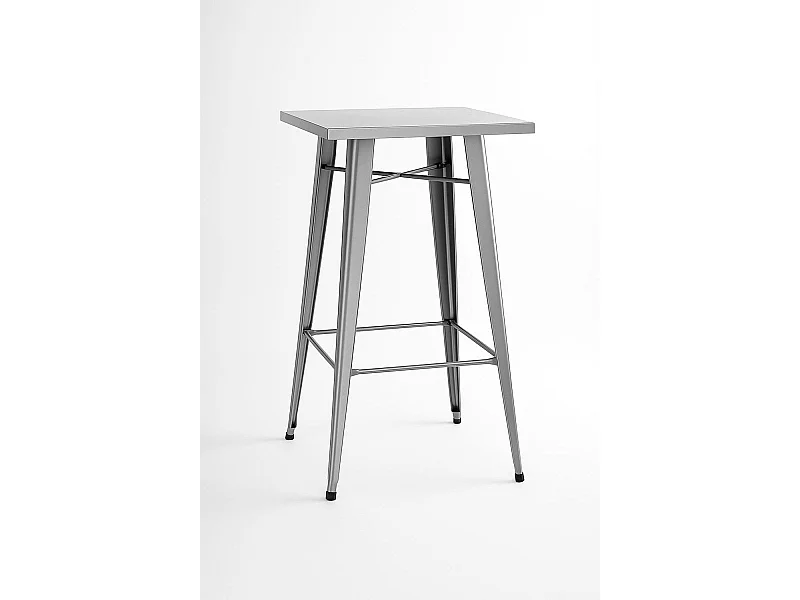 Mesas Bar - Mesa Torix Alta Cuadrada 60 cm - Gris metalizado