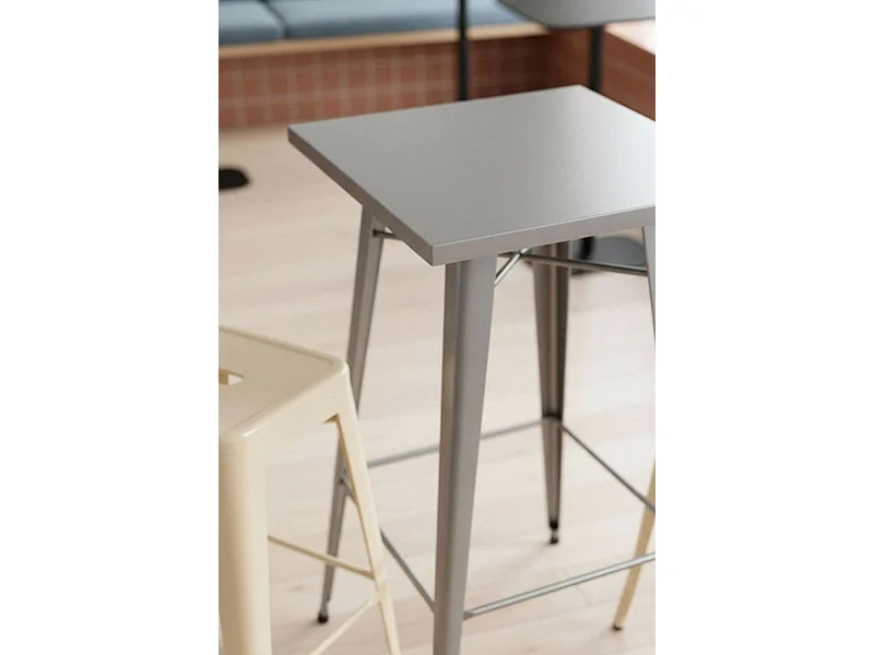 Mesas Bar - Mesa Torix Alta Cuadrada 60 cm - Gris metalizado