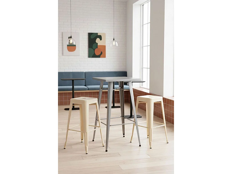 Mesas Bar - Mesa Torix Alta Cuadrada 60 cm - Gris metalizado