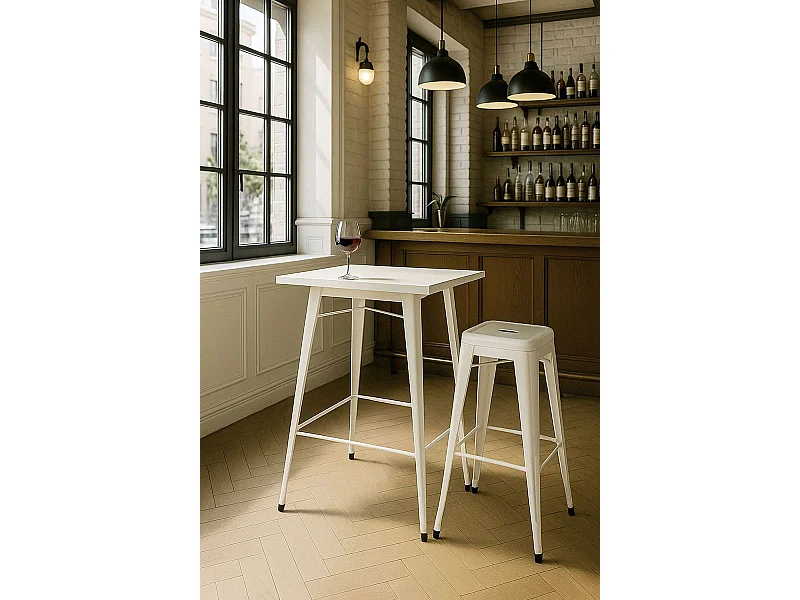 Mesas Bar - Mesa Torix Alta Cuadrada 60 cm - Blanco