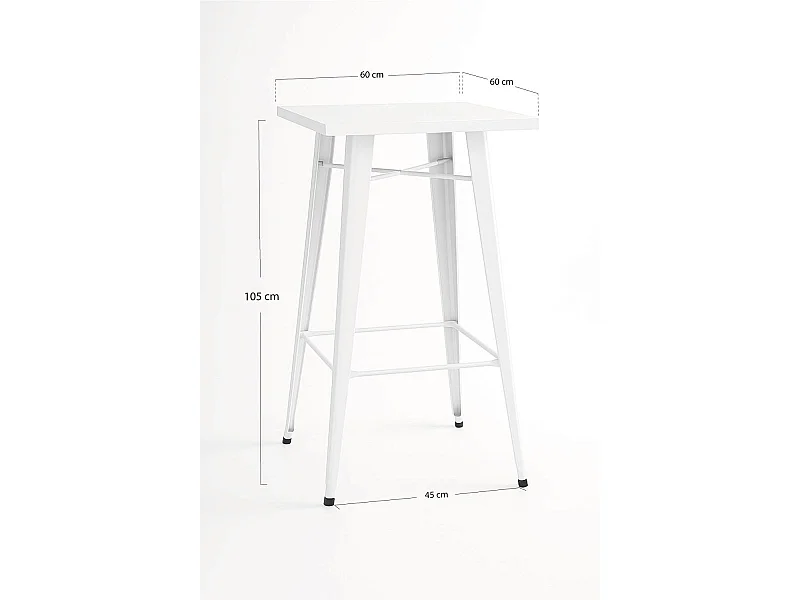 Mesas Bar - Mesa Torix Alta Cuadrada 60 cm - Blanco