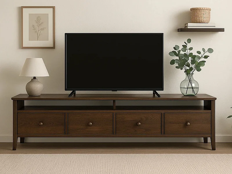 Szafka RTV drewniana 180 cm Colorado z 4 szufladami, kolor brązowy