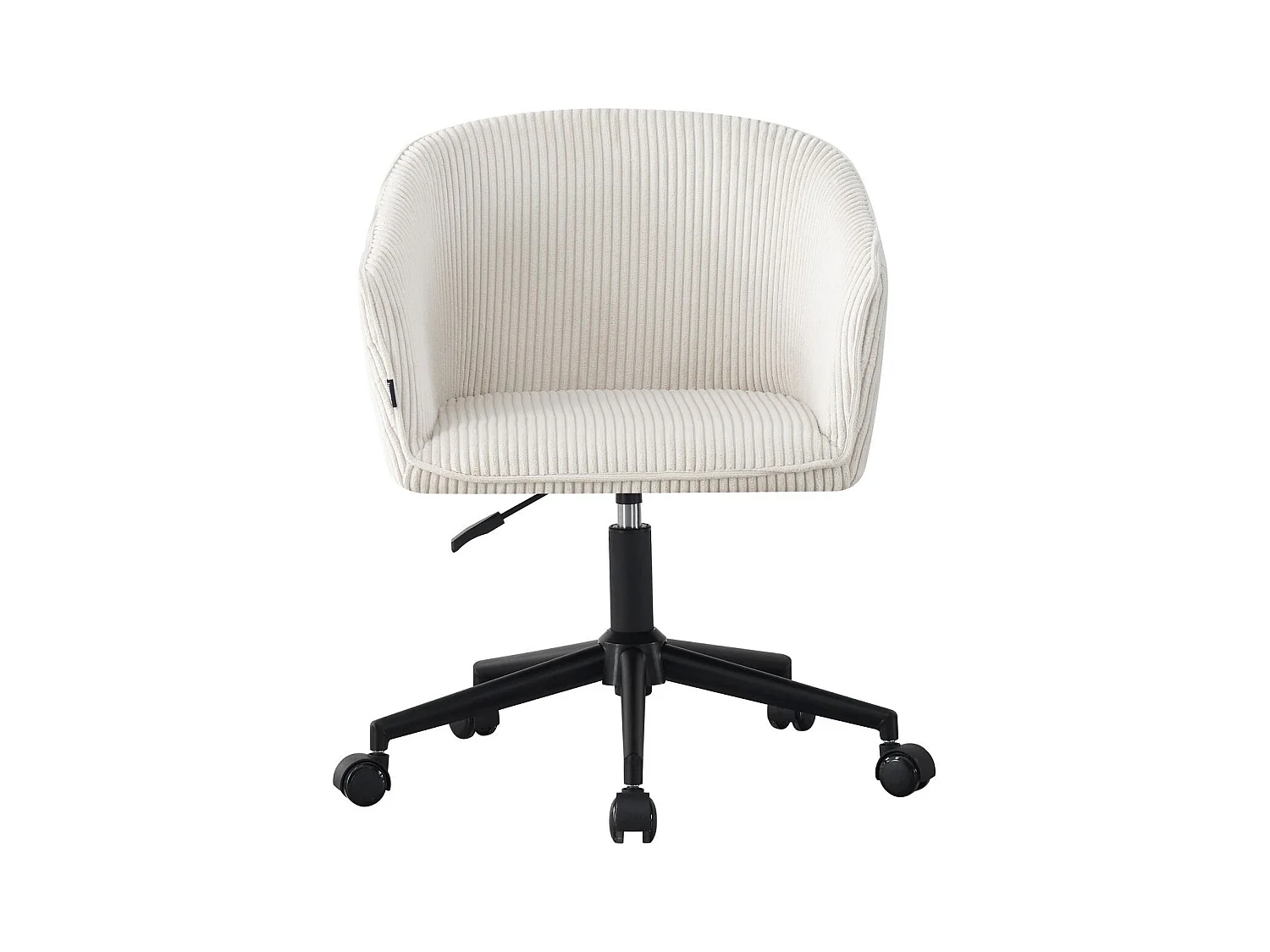 Fauteuil de bureau pivotant et réglable en hauteur en velours côtelé beige - Marlo