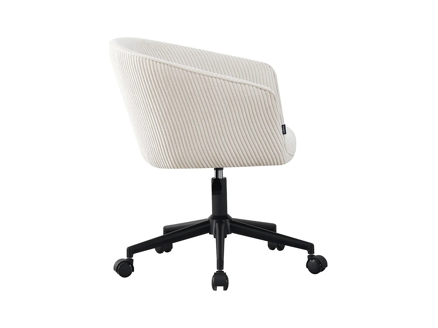 Fauteuil de bureau pivotant et réglable en hauteur en velours côtelé beige - Marlo