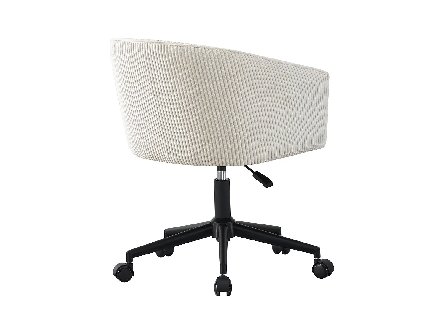 Fauteuil de bureau pivotant et réglable en hauteur en velours côtelé beige - Marlo