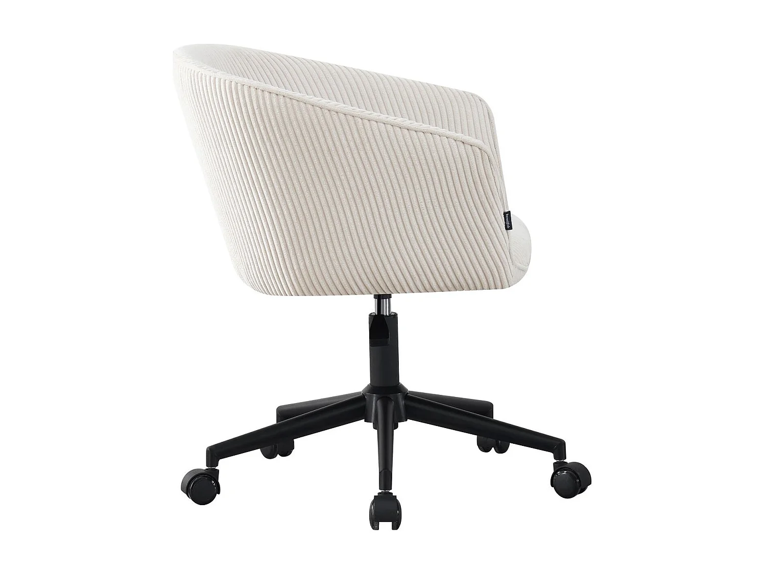 Fauteuil de bureau pivotant et réglable en hauteur en velours côtelé beige - Marlo