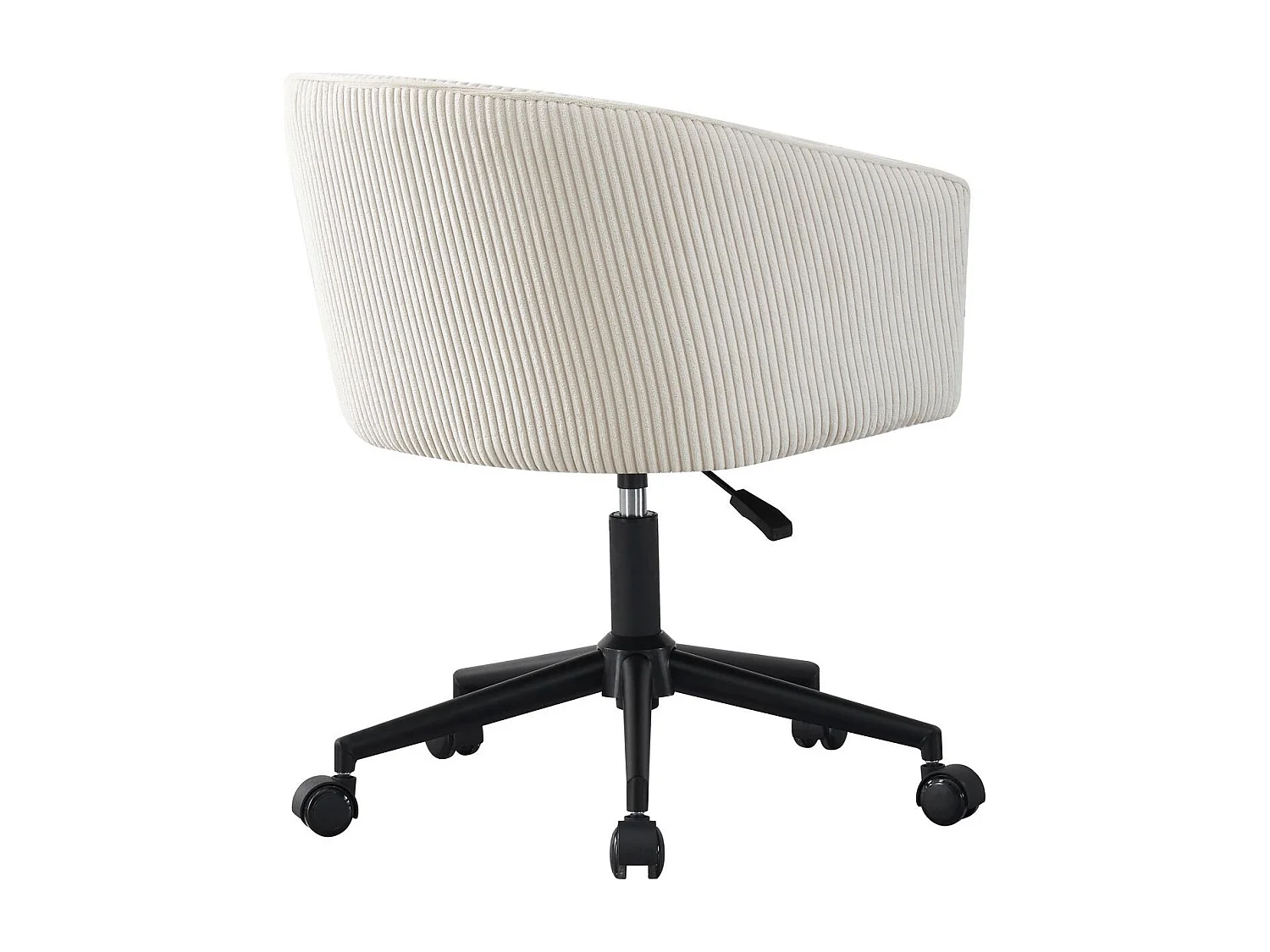 Fauteuil de bureau pivotant et réglable en hauteur en velours côtelé beige - Marlo