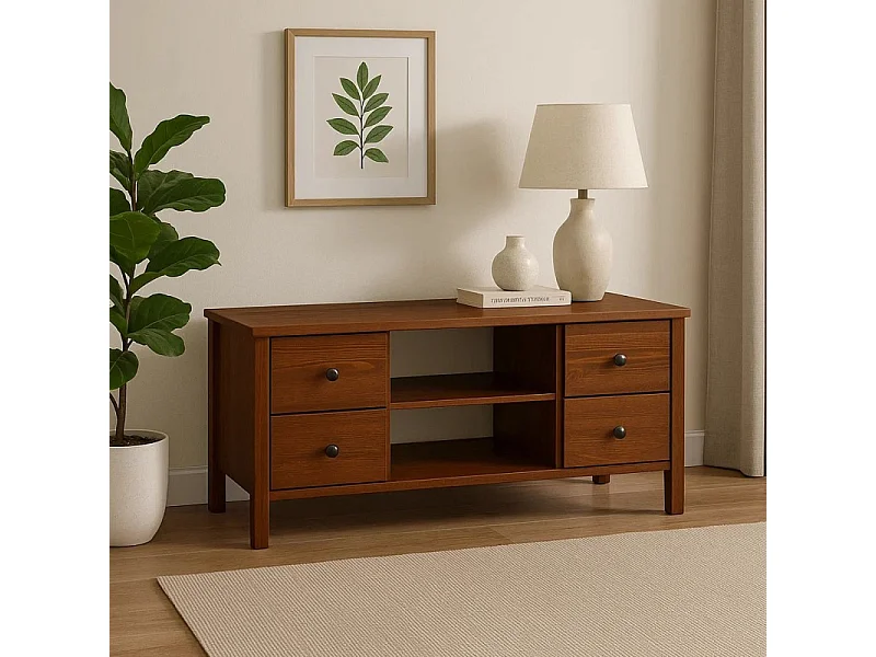 Szafka RTV Prestige 118 drewniana, kolor kasztan