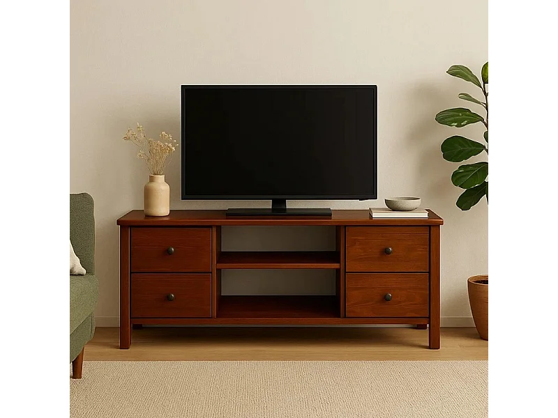 Szafka RTV Prestige 118 drewniana, kolor kasztan