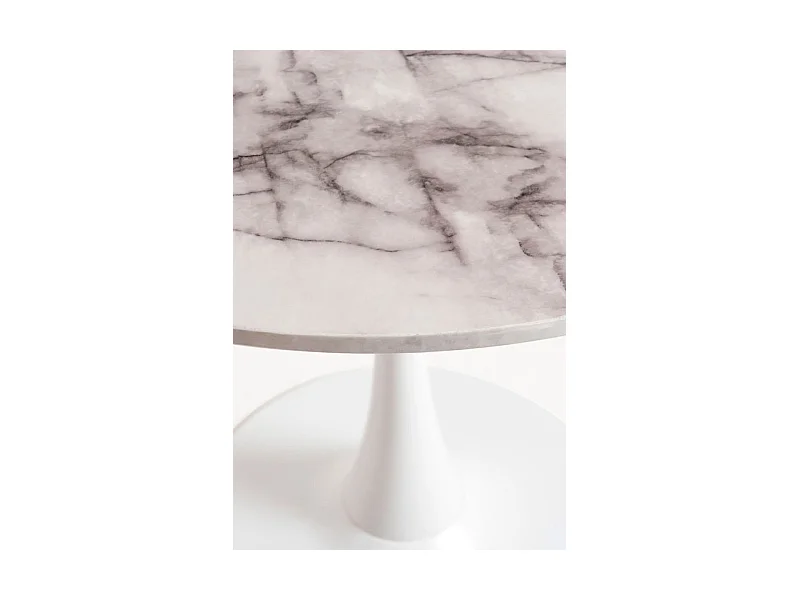 Estilo Nórdico - Mesa Kolio 80 cm Mármol - Blanco