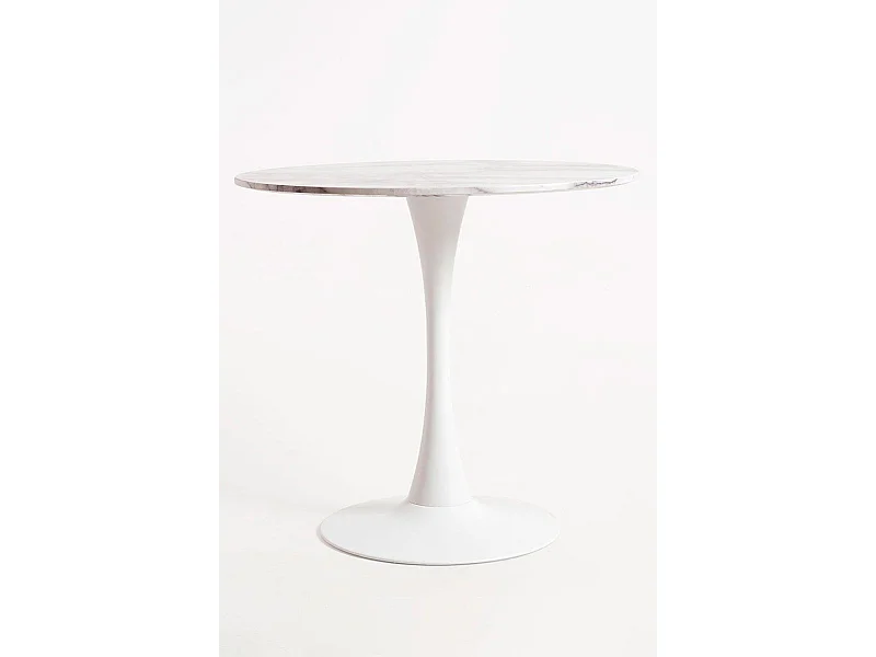 Estilo Nórdico - Mesa Kolio 80 cm Mármol - Blanco