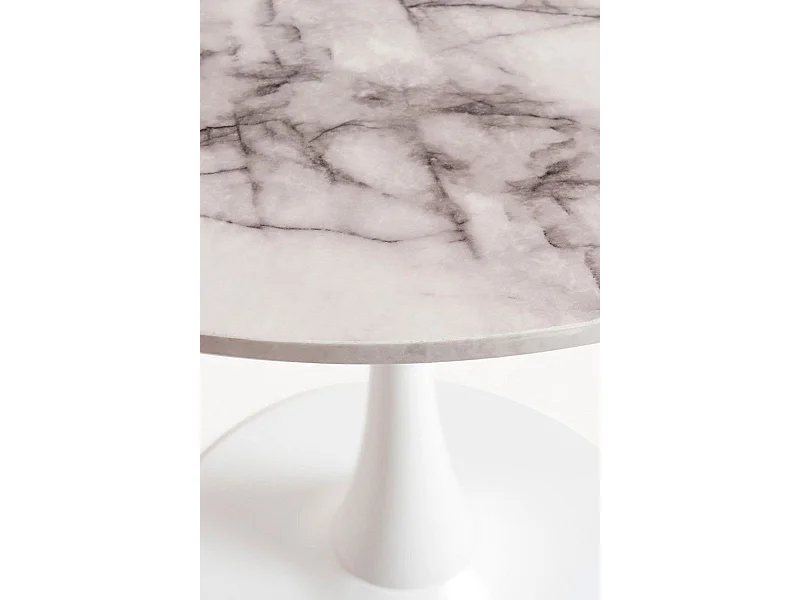 Estilo Nórdico - Mesa Kolio 80 cm Mármol - Blanco