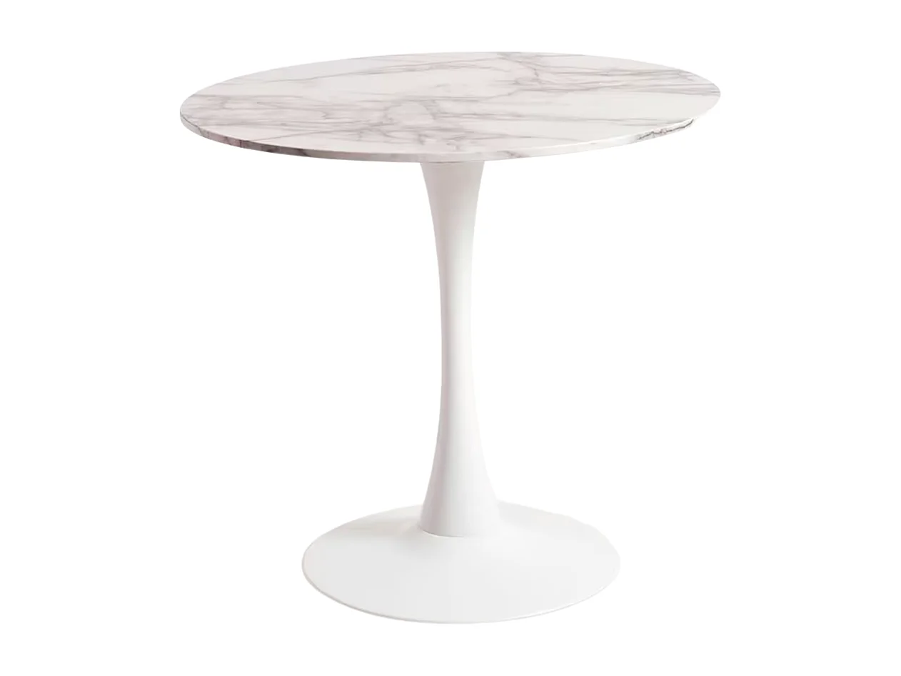 Estilo Nórdico - Mesa Kolio 80 cm Mármol - Blanco