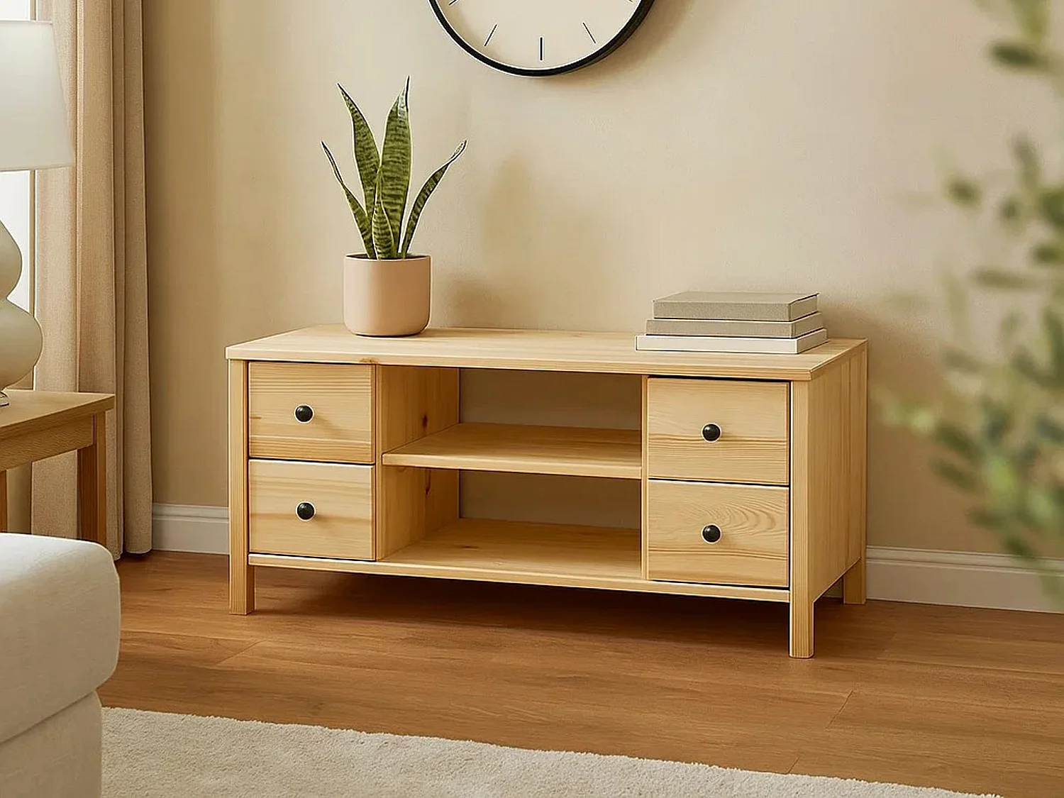 Szafka RTV Prestige 118 drewniana, kolor sosnowy