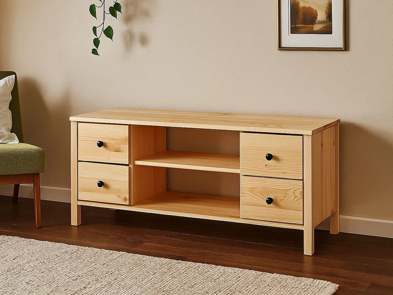 Szafka RTV Prestige 118 drewniana, kolor sosnowy