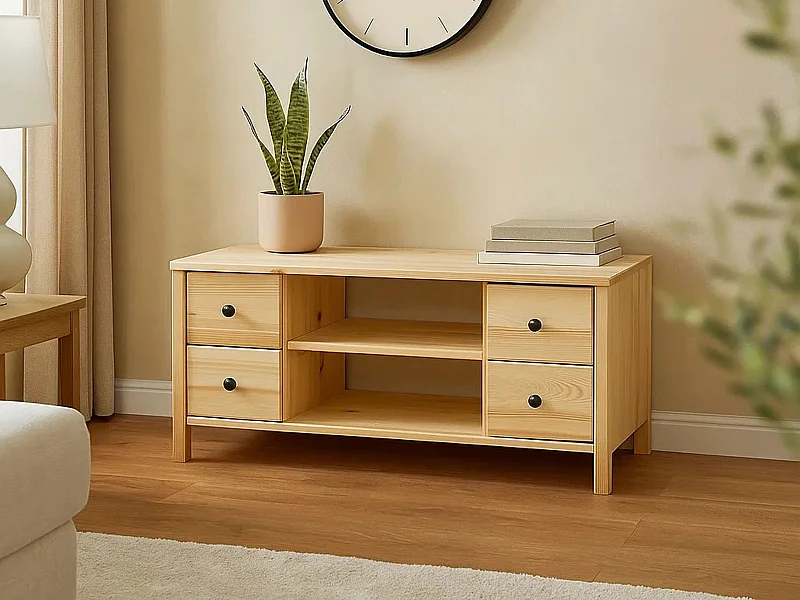 Szafka RTV Prestige 118 drewniana, kolor sosnowy