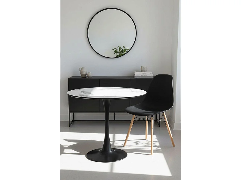 Mesas Comedor - Mesa Kolio 90 cm Mármol - Negro