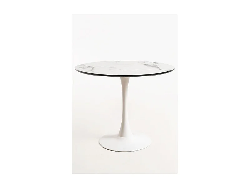 Mesas Comedor - Mesa Kolio 90 cm Mármol - Blanco