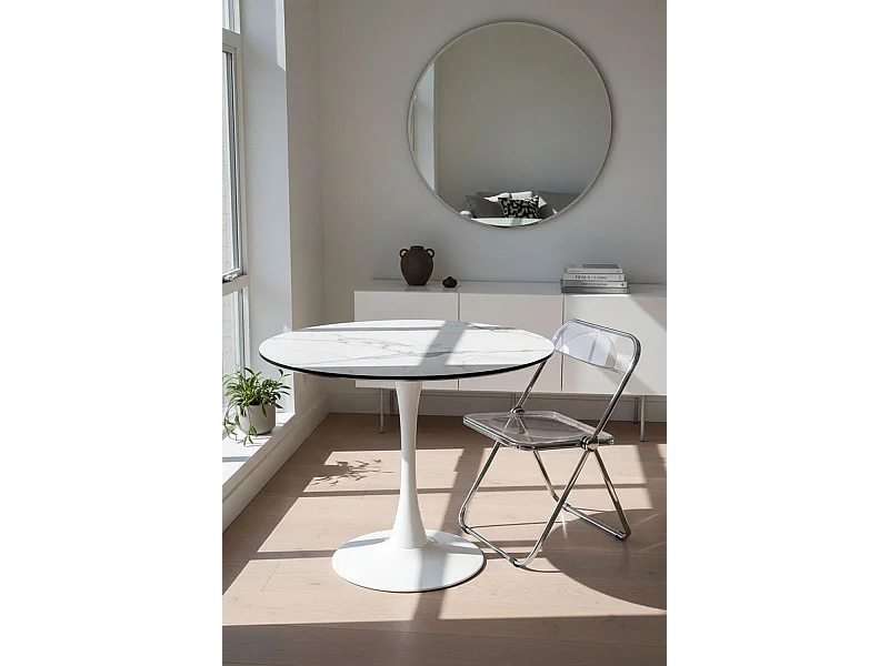 Mesas Comedor - Mesa Kolio 90 cm Mármol - Blanco