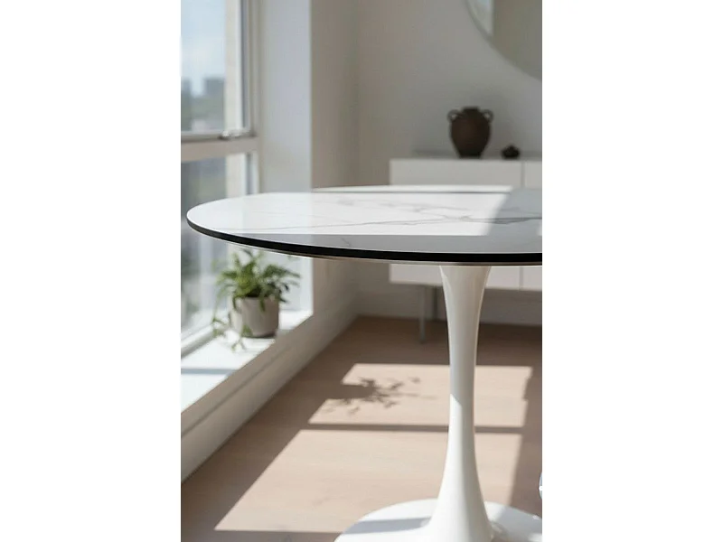 Mesas Comedor - Mesa Kolio 90 cm Mármol - Blanco
