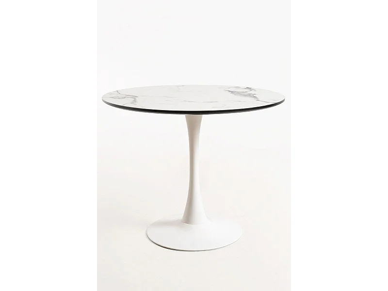 Mesas Comedor - Mesa Kolio 90 cm Mármol - Blanco
