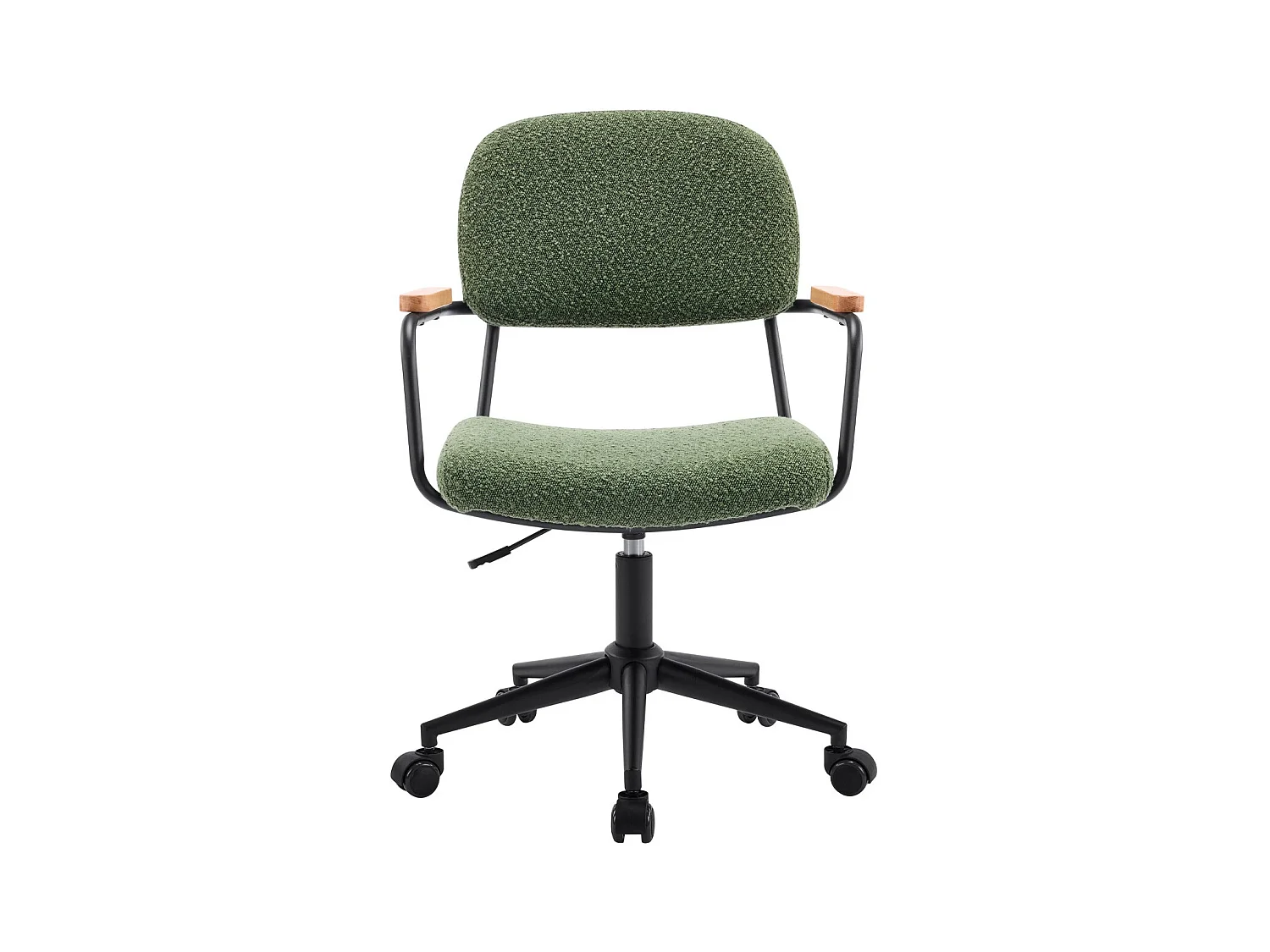 Fauteuil de bureau pivotant et réglable en hauteur en tissu bouclé vert - Gianni