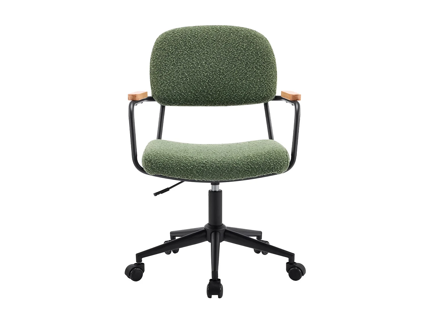 Fauteuil de bureau pivotant et réglable en hauteur en tissu bouclé vert - Gianni