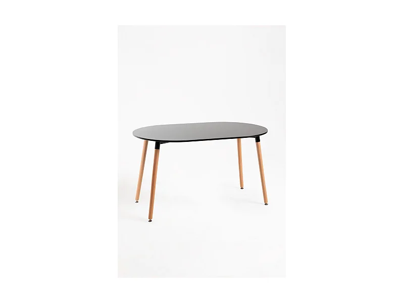 Estilo Nórdico - Mesa Tower Ovalada - Negro