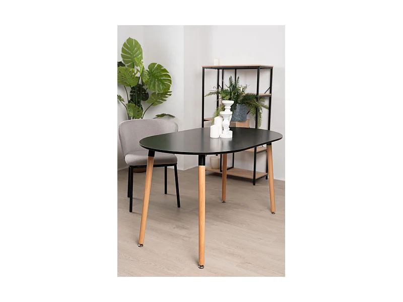 Estilo Nórdico - Mesa Tower Ovalada - Negro
