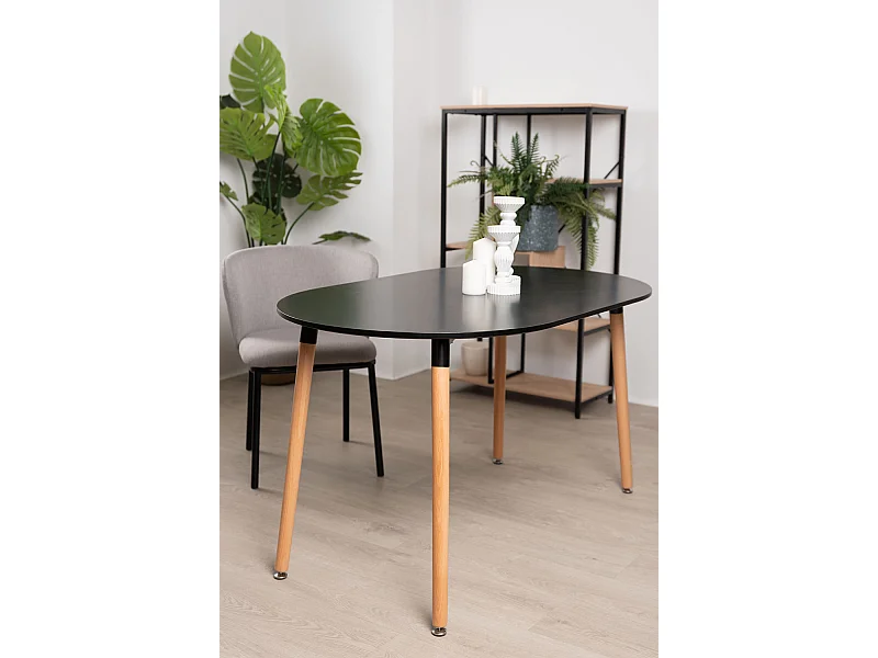Estilo Nórdico - Mesa Tower Ovalada - Negro