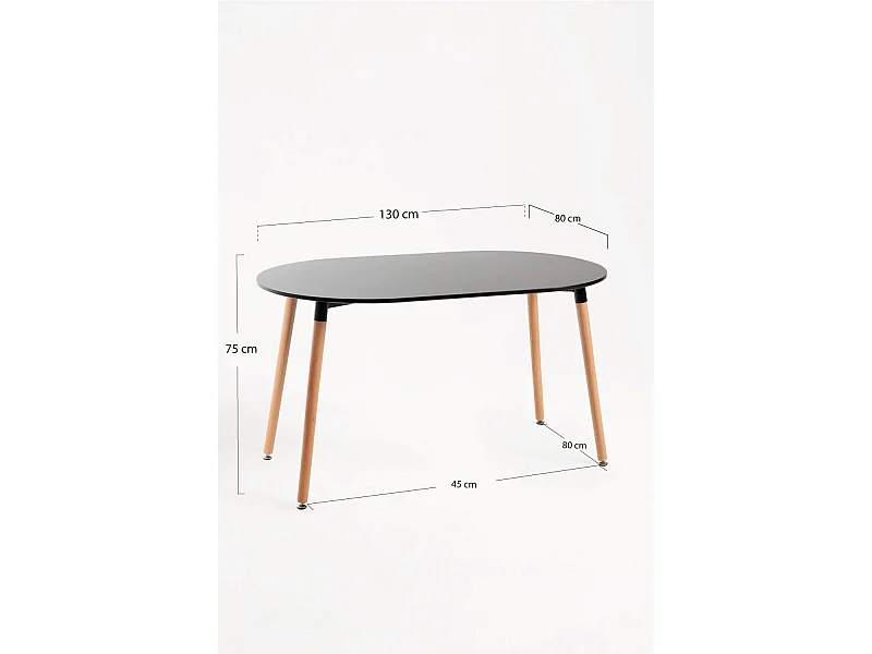 Estilo Nórdico - Mesa Tower Ovalada - Negro