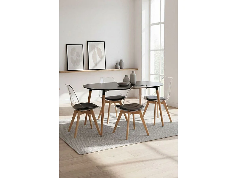 Estilo Nórdico - Mesa Tower Ovalada - Negro