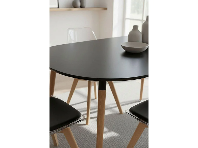 Estilo Nórdico - Mesa Tower Ovalada - Negro