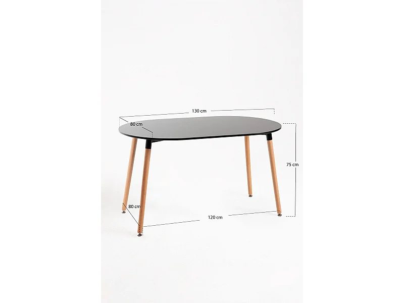 Estilo Nórdico - Mesa Tower Ovalada - Negro