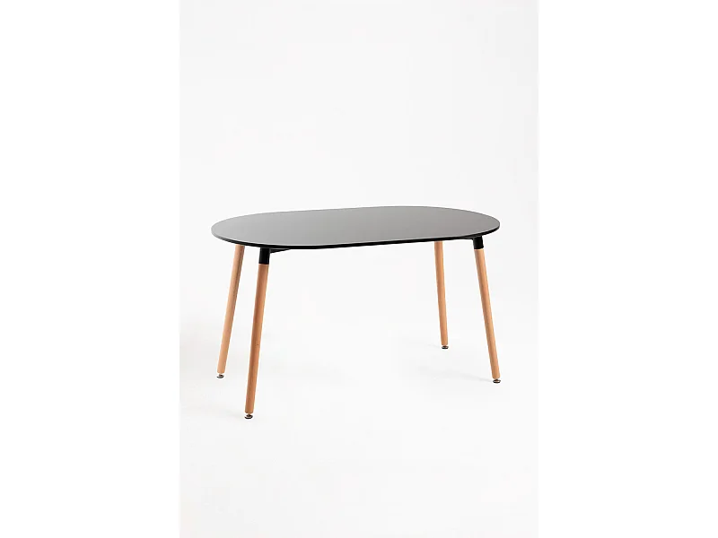 Estilo Nórdico - Mesa Tower Ovalada - Negro