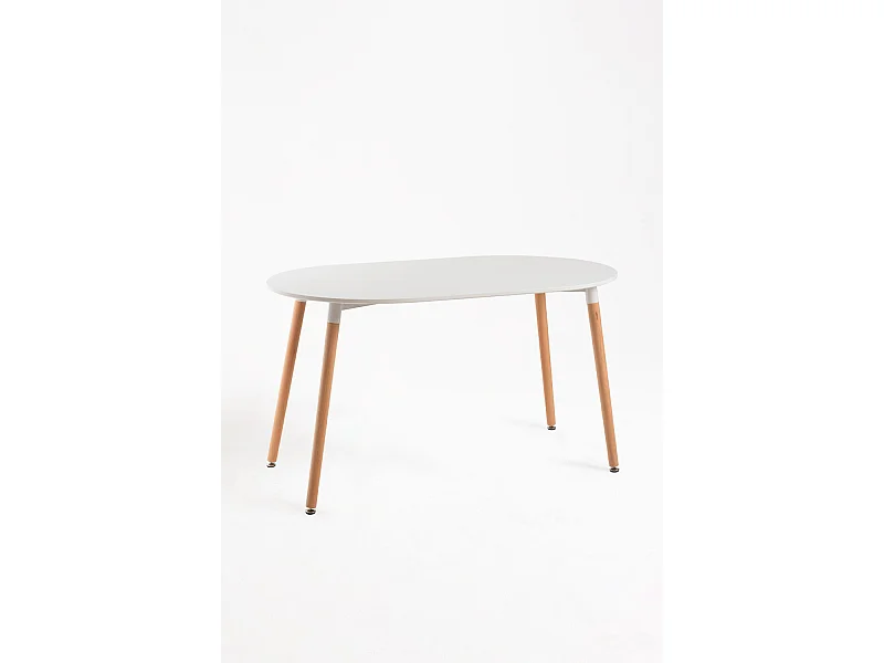 Estilo Nórdico - Mesa Tower Ovalada - Blanco