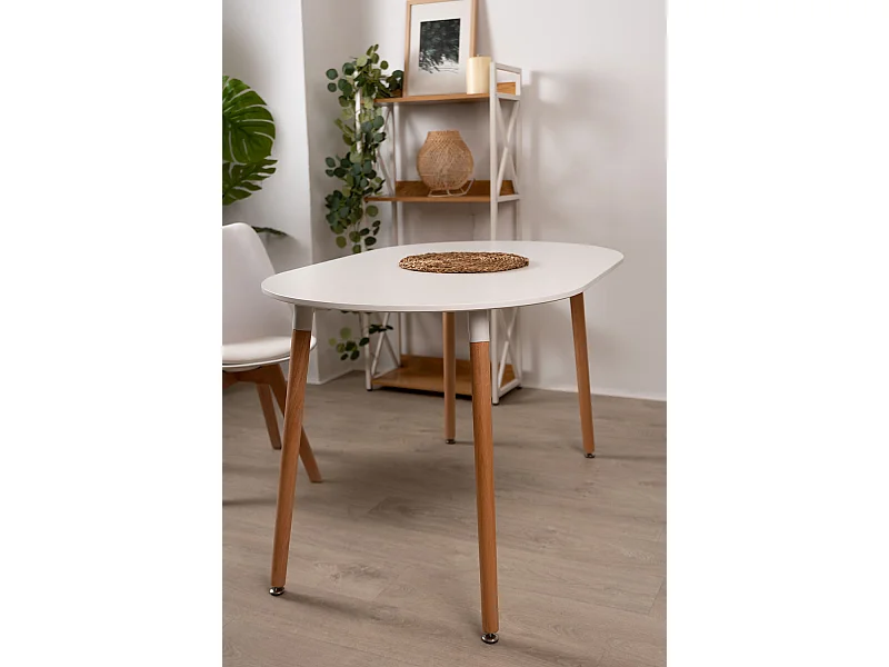 Estilo Nórdico - Mesa Tower Ovalada - Blanco