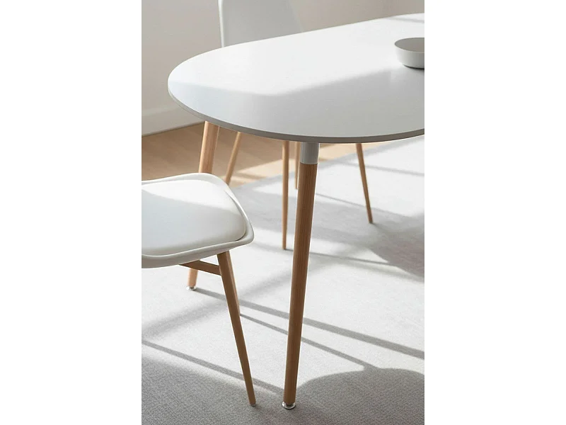 Estilo Nórdico - Mesa Tower Ovalada - Blanco