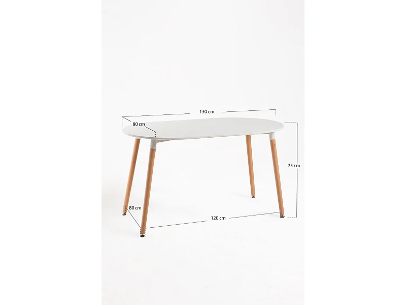 Estilo Nórdico - Mesa Tower Ovalada - Blanco