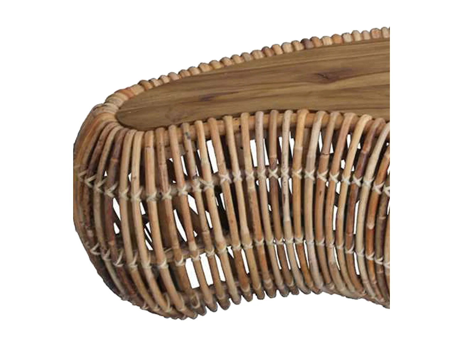 ZOE-Mesa de centro de teca reciclada y ratán