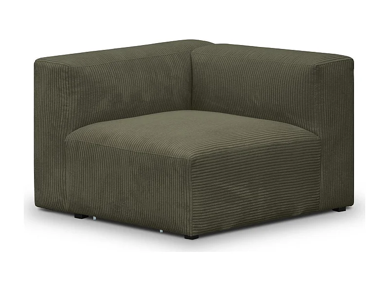 Module d'angle réversible en velours côtelé vert kaki - Modulo