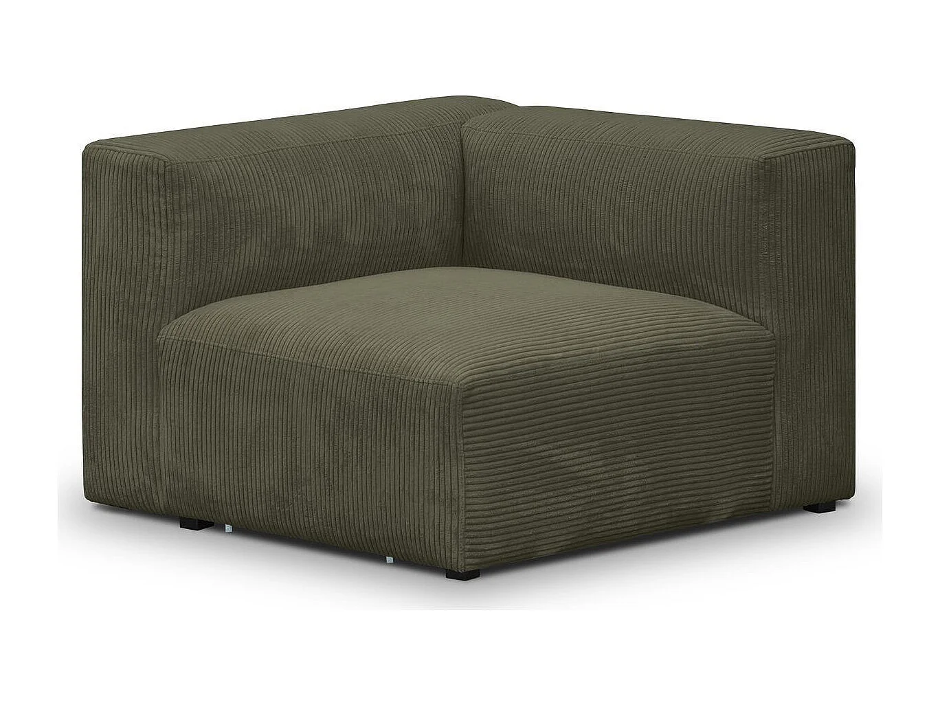 Module d'angle réversible en velours côtelé vert kaki - Modulo