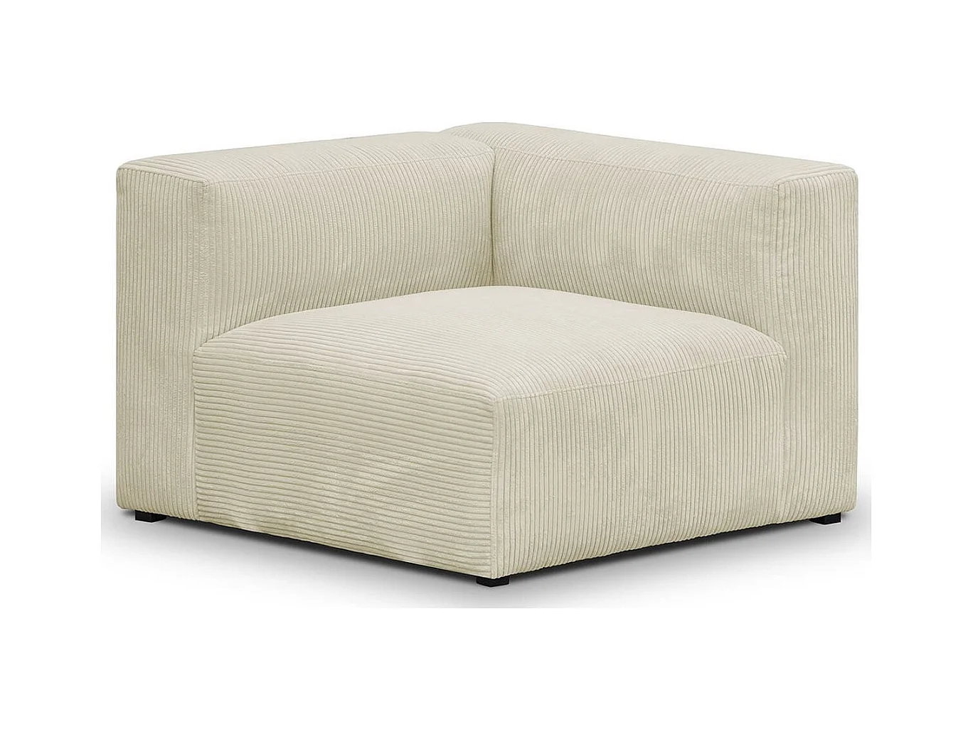 Module d'angle réversible en velours côtelé beige - Modulo