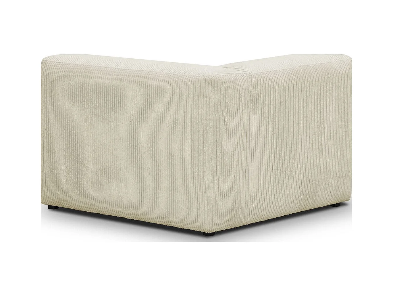 Module d'angle réversible en velours côtelé beige - Modulo