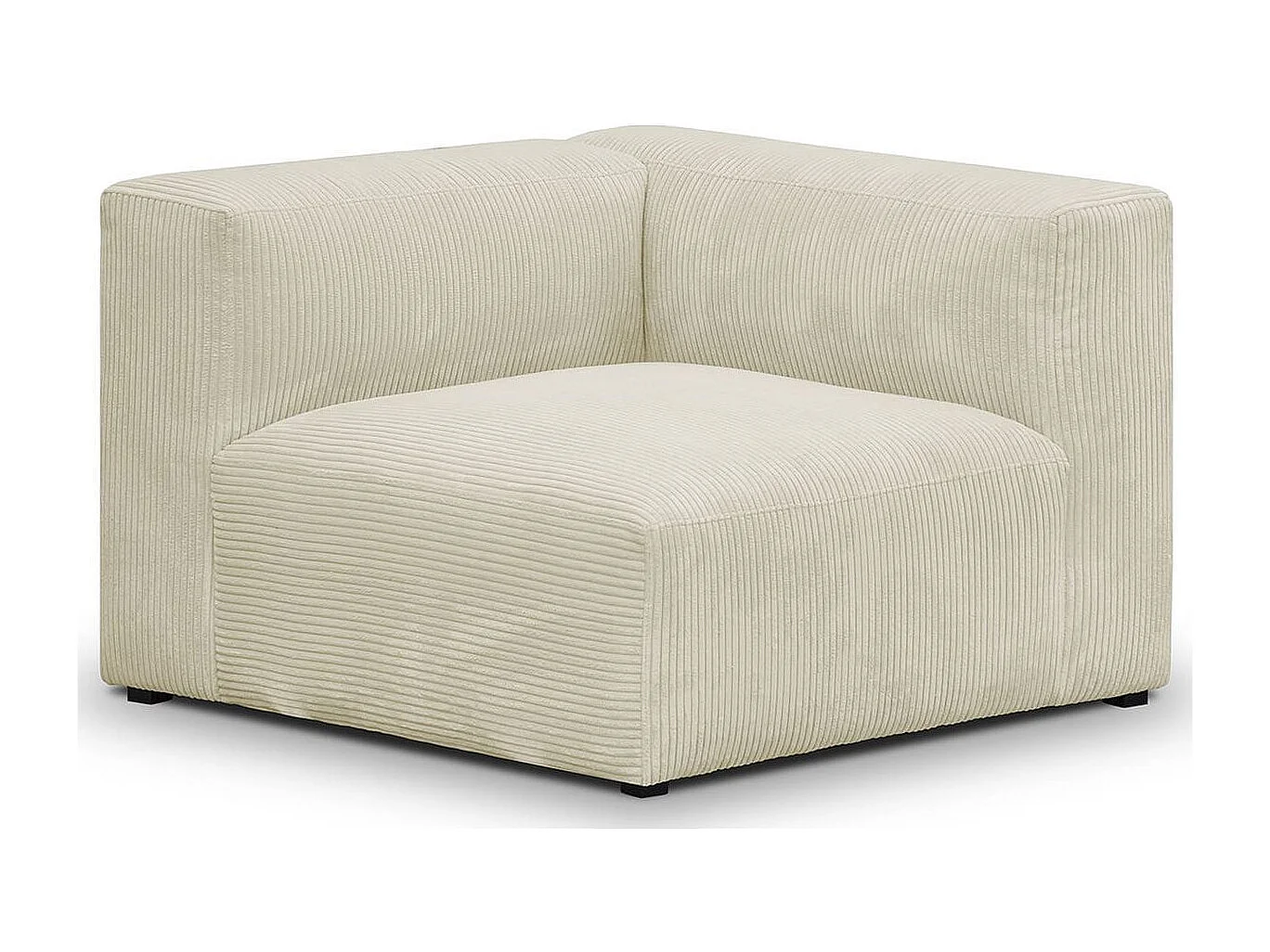 Module d'angle réversible en velours côtelé beige - Modulo