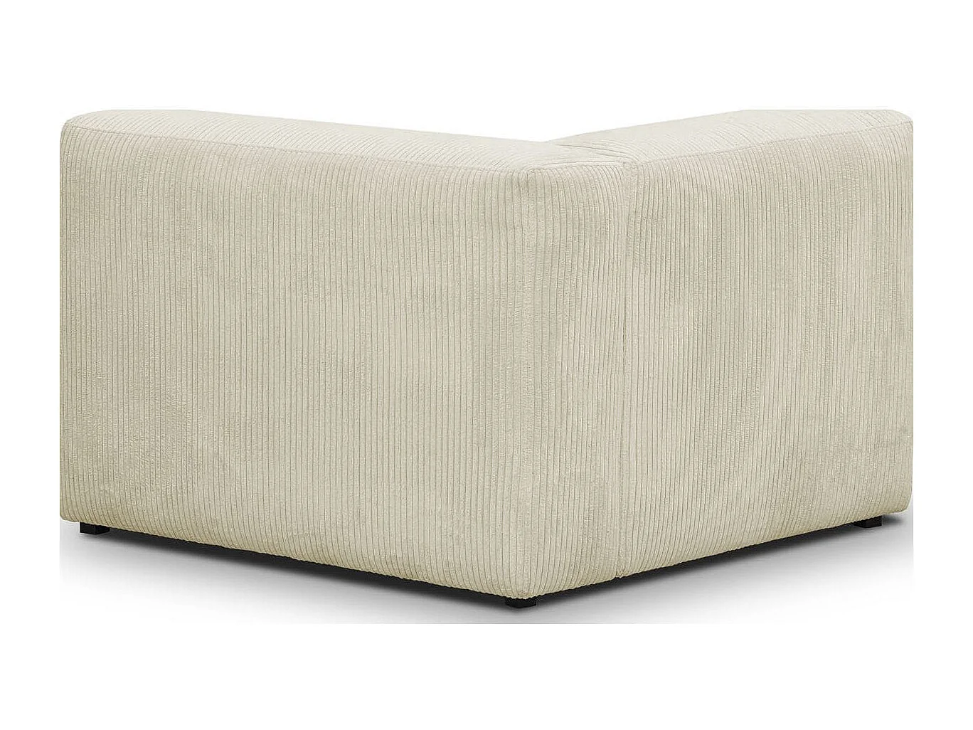 Module d'angle réversible en velours côtelé beige - Modulo