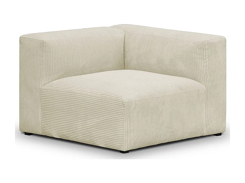 Module d'angle réversible en velours côtelé beige - Modulo